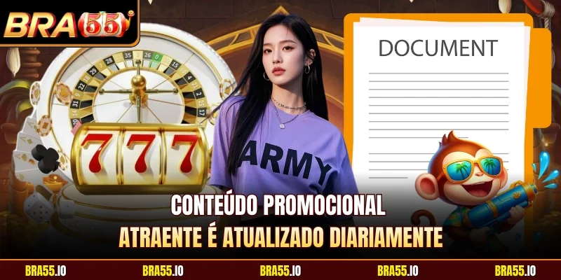 Conteúdo promocional atraente é atualizado diariamente