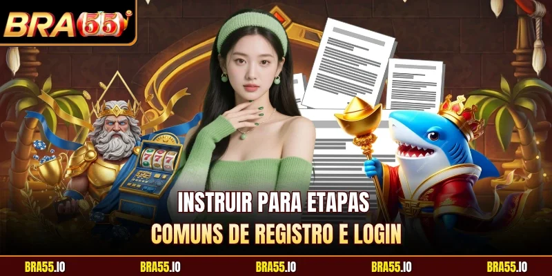Instruir para etapas comuns de registro e login